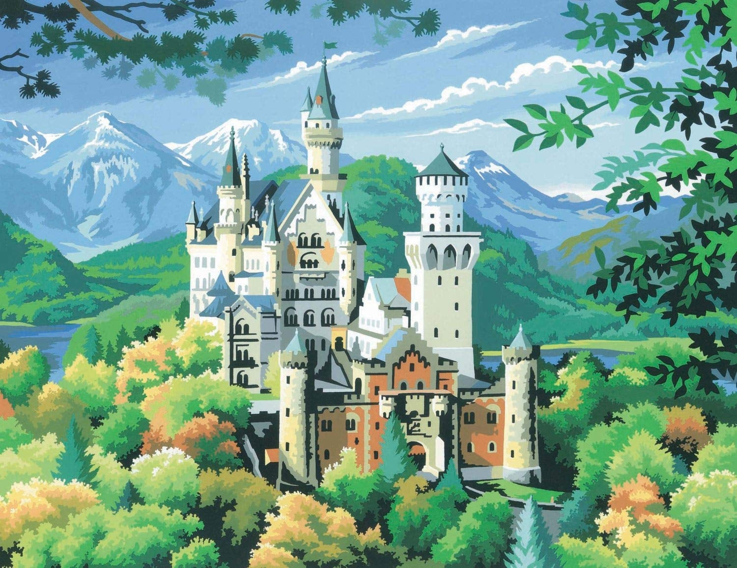 KSG - Groot schilderij op getallen - Neuschwanstein Castle