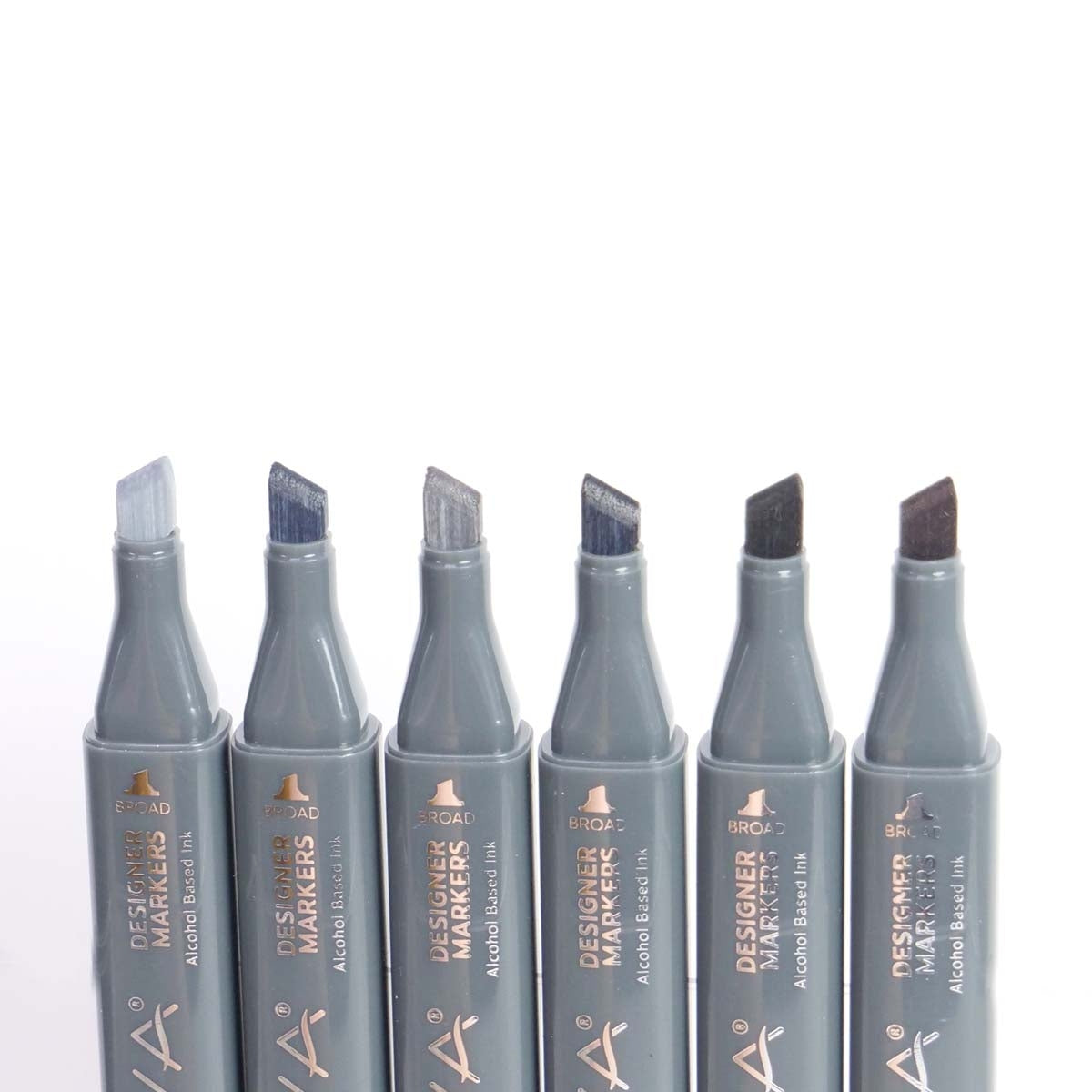 Nova - Designer Markers - Dual Tip - Alcohol Based - 6 Pack - Greys