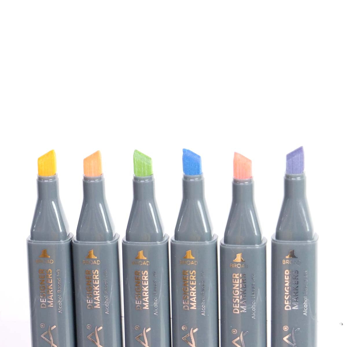 NOVA - Designer Markers - Dubbele tip - Basis op basis van alcohol - 6 Pack - Pastels
