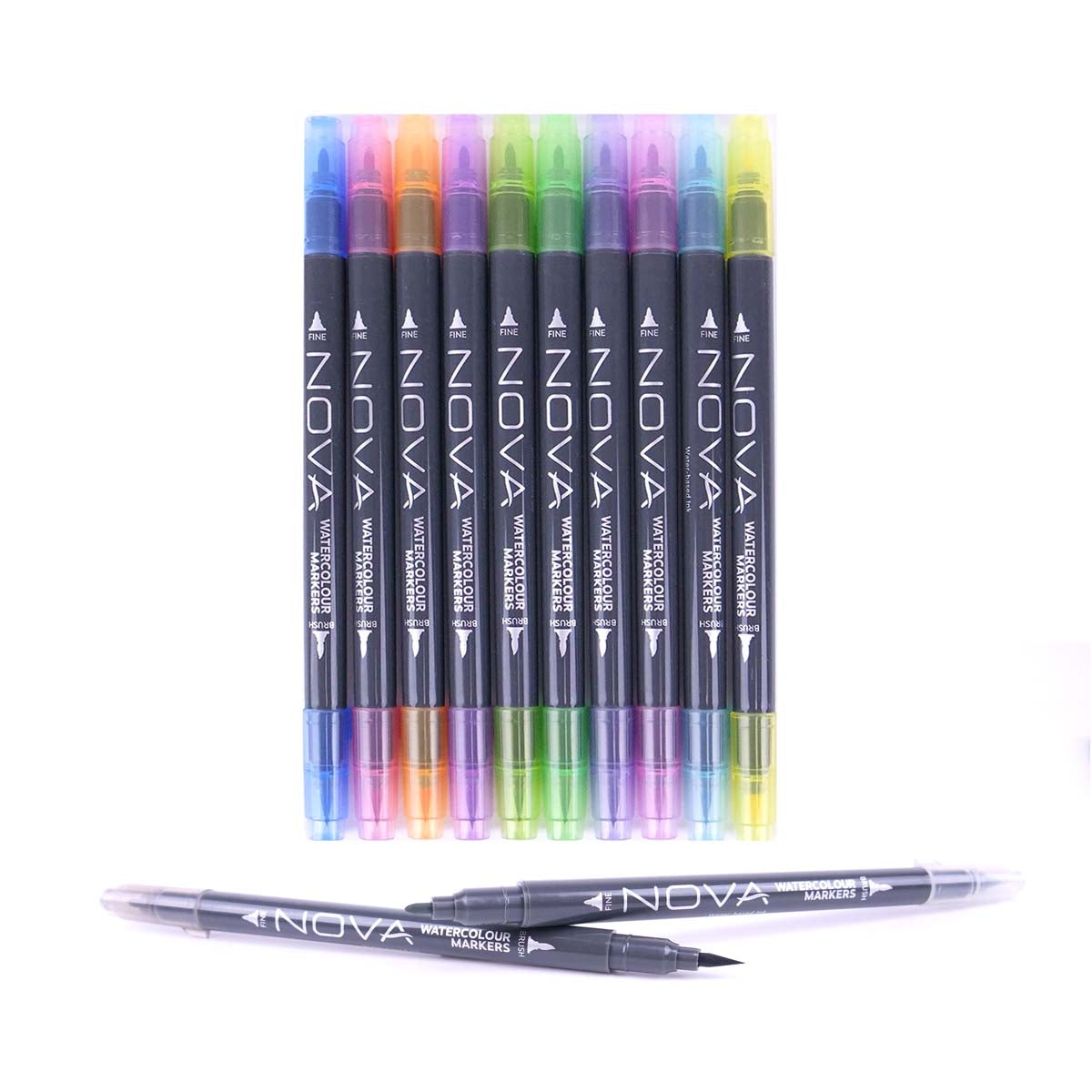 Nova - Marqueurs d'aquarelle - Double Tip - Rainbow - 10 pack