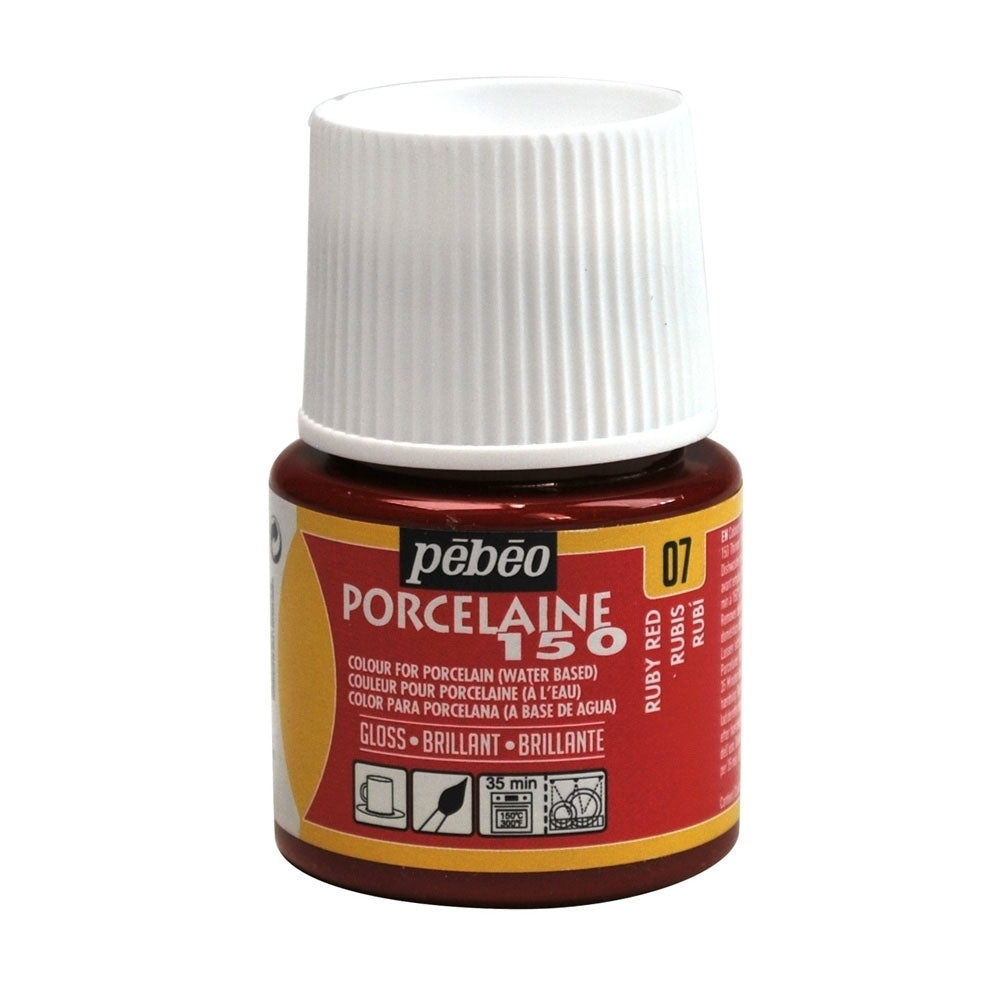 Pebeo - Porcelaine 150 Gloss Paint - Ruby Red - 45ml