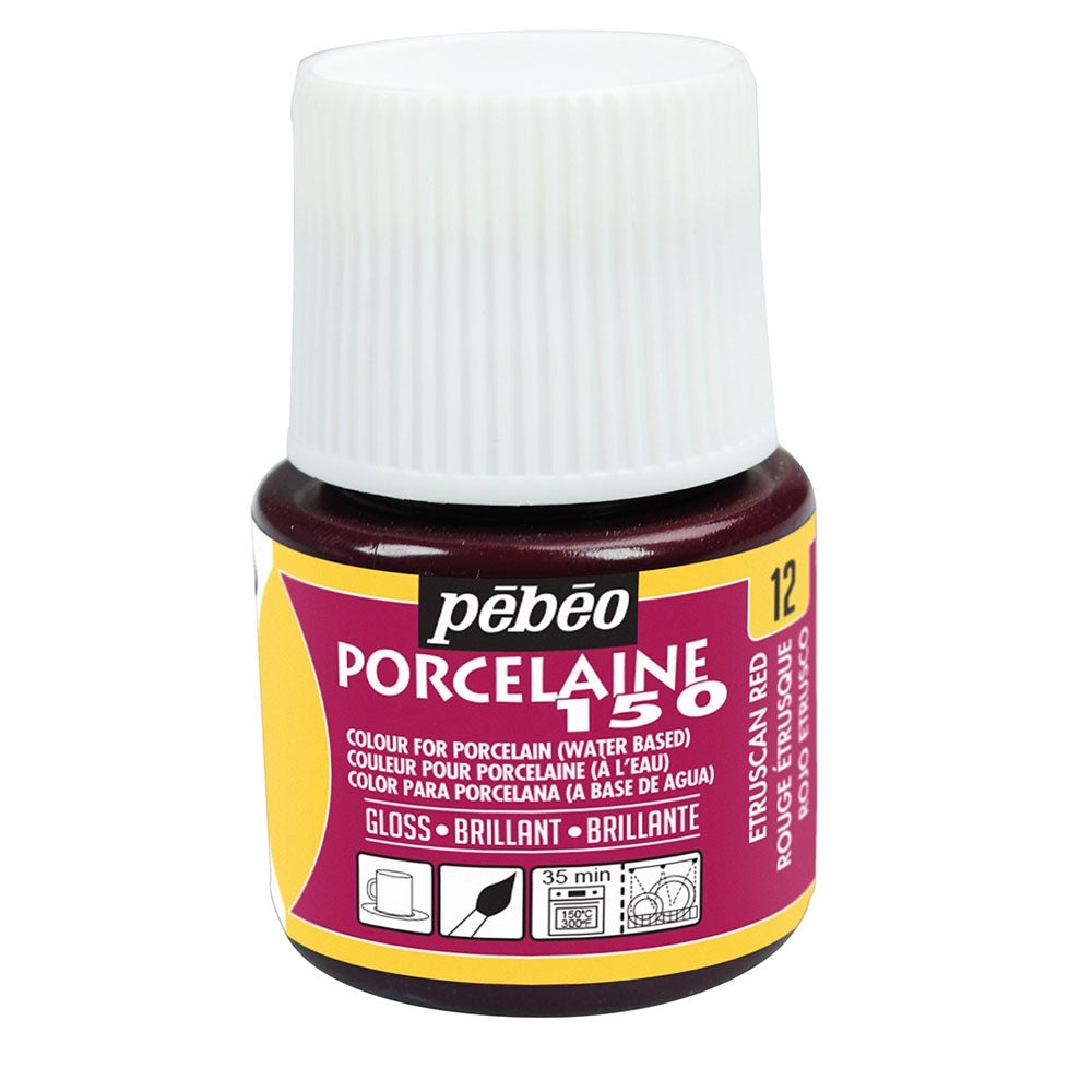 Pebeo - Porcelaine 150 Gloss Paint - Etruscan Red - 45ml