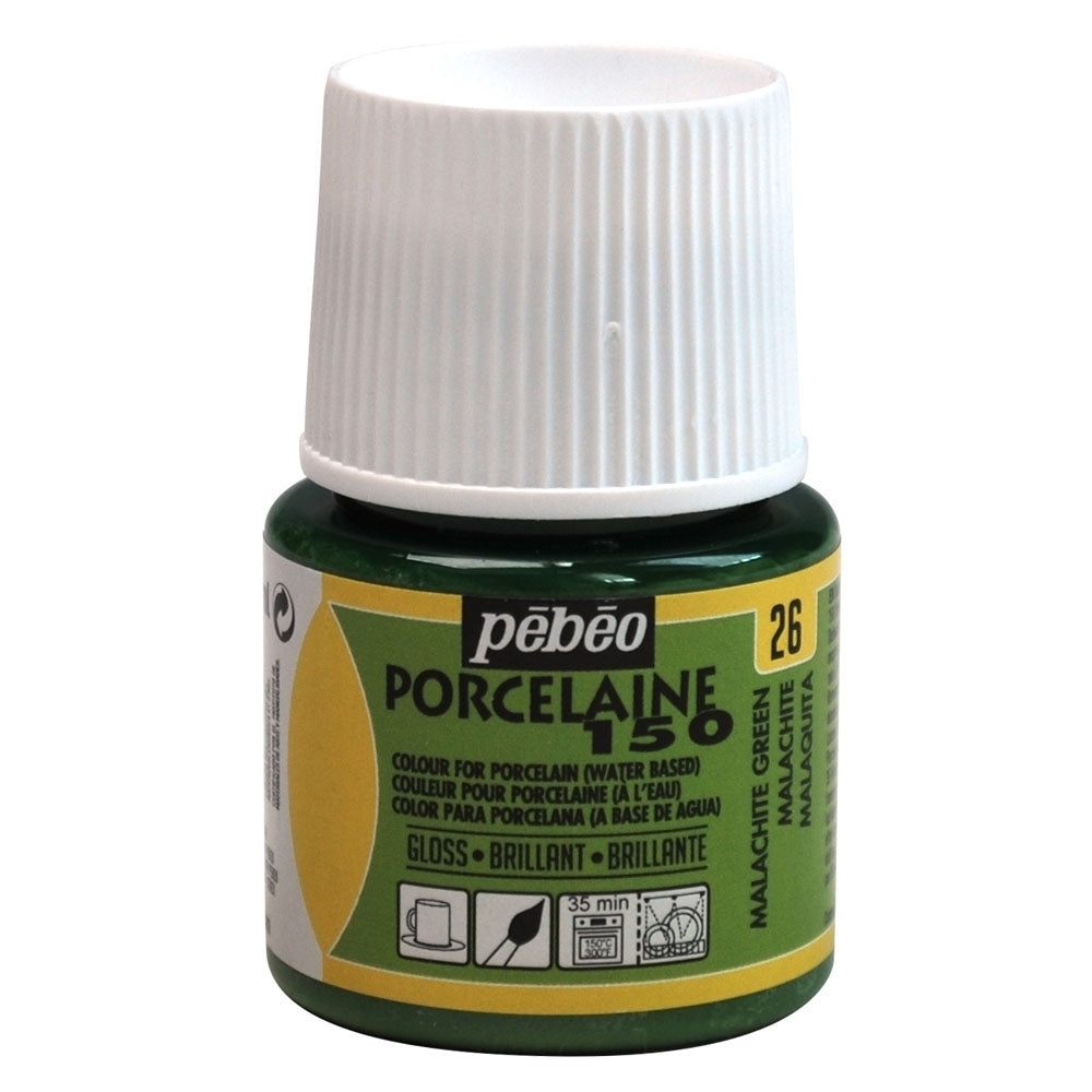 Pebeo - Porcelaine 150 Gloss Paint - Malachite Green - 45ml