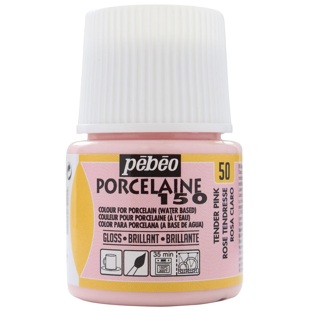 Pebeo - Porcelaine 150 Gloss Paint - Mals roze - 45 ml