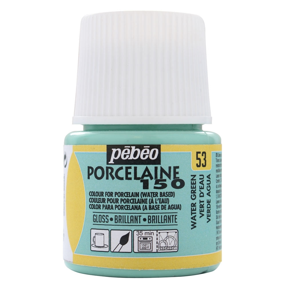 Pebeo - Porcelaine 150 Gloss Paint - Water Green - 45ml