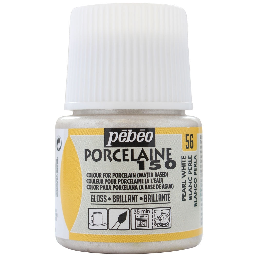 Pebeo - Porcelaine 150 Gloss Paint - Pearl White - 45 ml