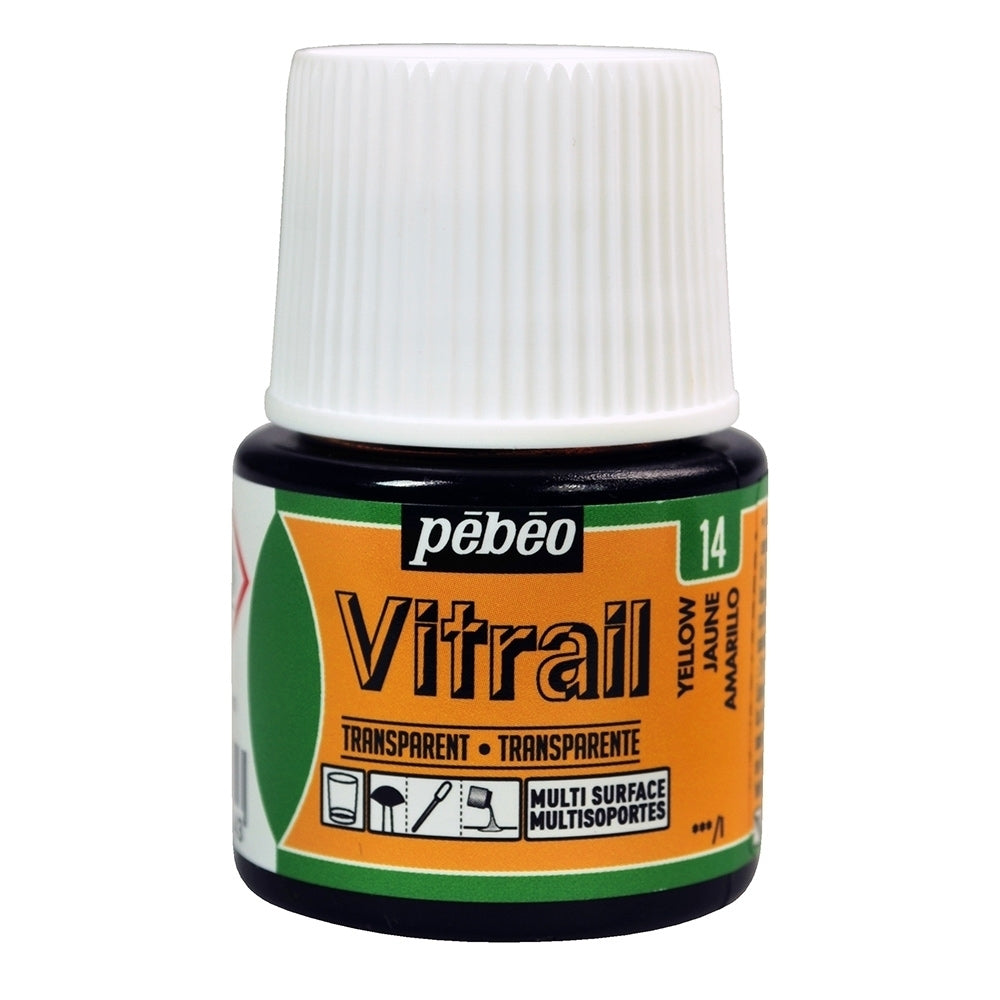 Pebeo - Vitrail - Vernice di vetro e piastrelle - trasparente - giallo - 45 ml