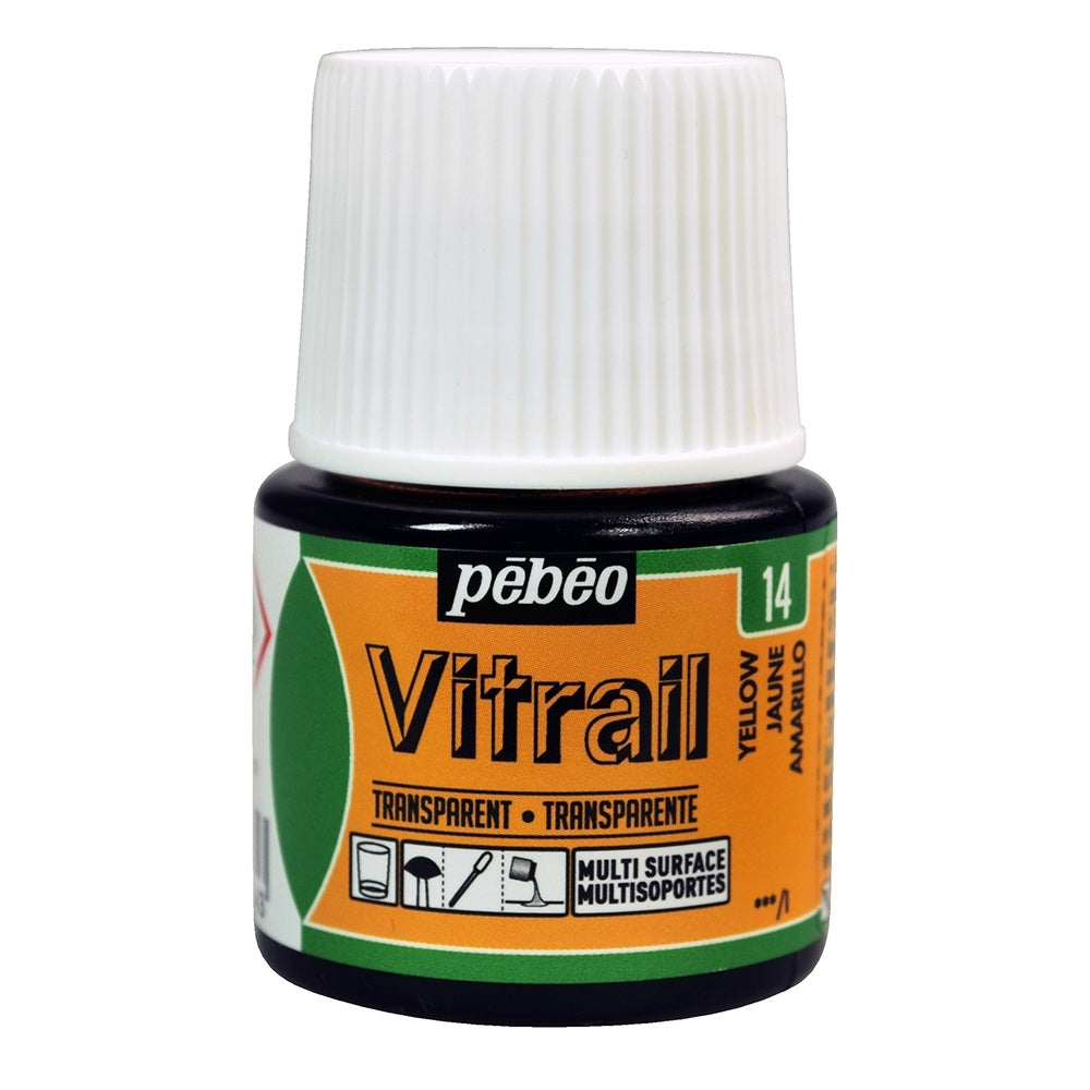 Pebeo - Vitrail - Glas en tegelverf - transparant - geel - 45 ml