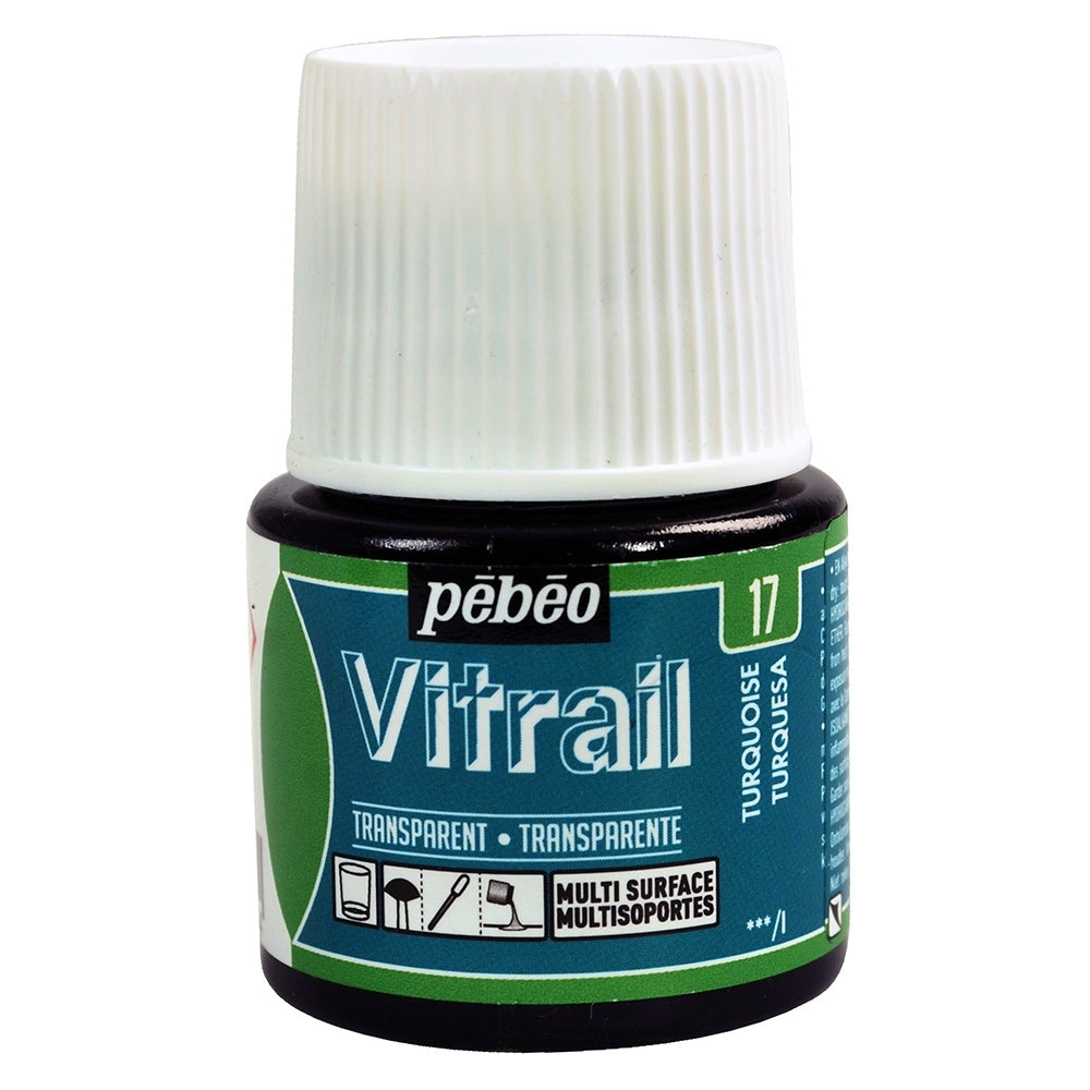 Pebeo - Vitrail - Glas- und Fliesenfarbe - transparent - türkis - 45 ml