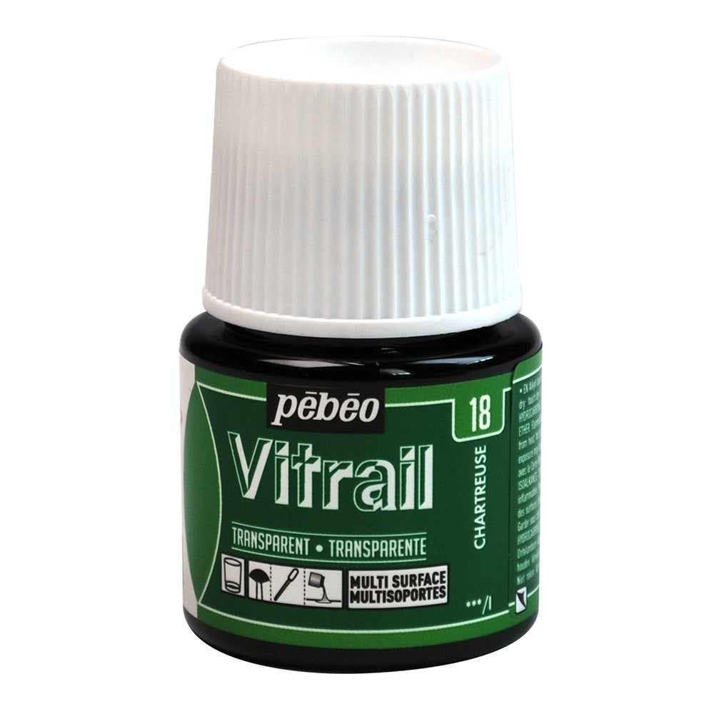 Pebeo - Vitrail - Glas en tegelverf - Transparant - Chartreuse - 45 ml
