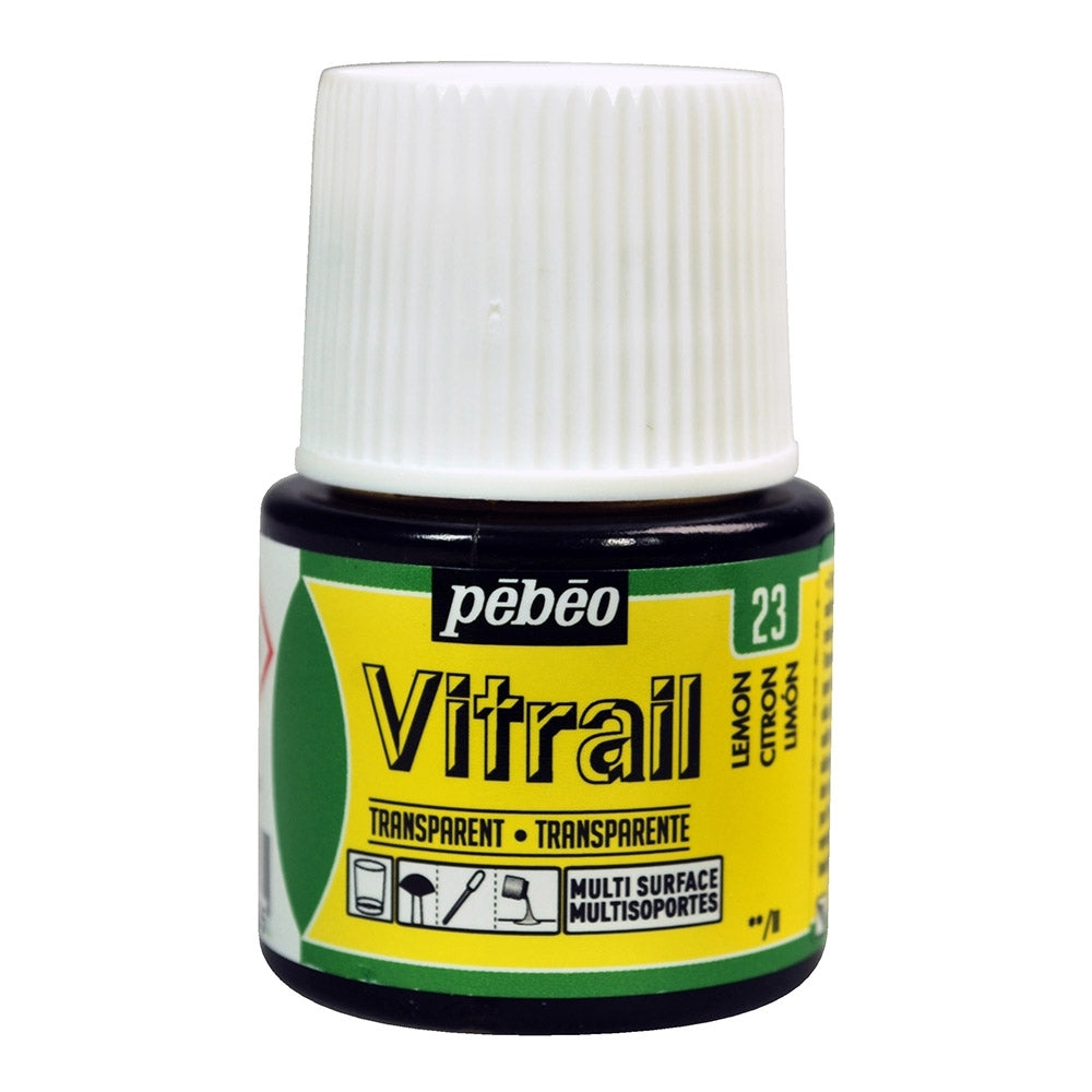 Pebeo - Vitrail - Glas- und Fliesenfarbe - transparent - Zitrone - 45 ml
