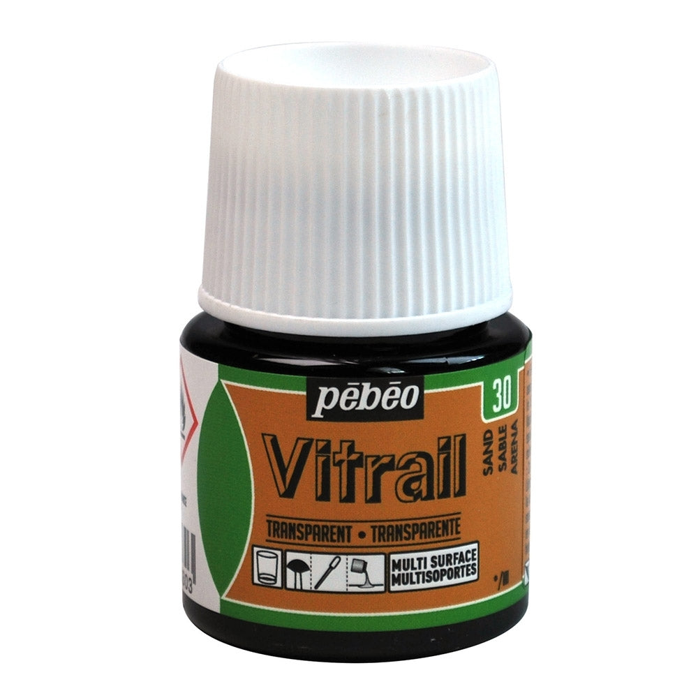 Pebeo - Vitrail - Glas en tegelverf - transparant - zand - 45 ml