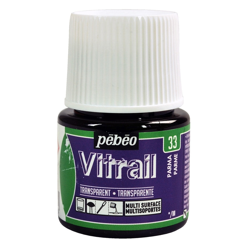 Pebeo - Vitrail - Vernice di vetro e piastrelle - trasparente - parma - 45ml