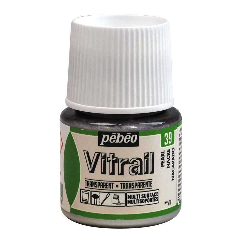 Pebeo - Vitrail - Glas en tegelverf - Transparant - Pearl - 45 ml