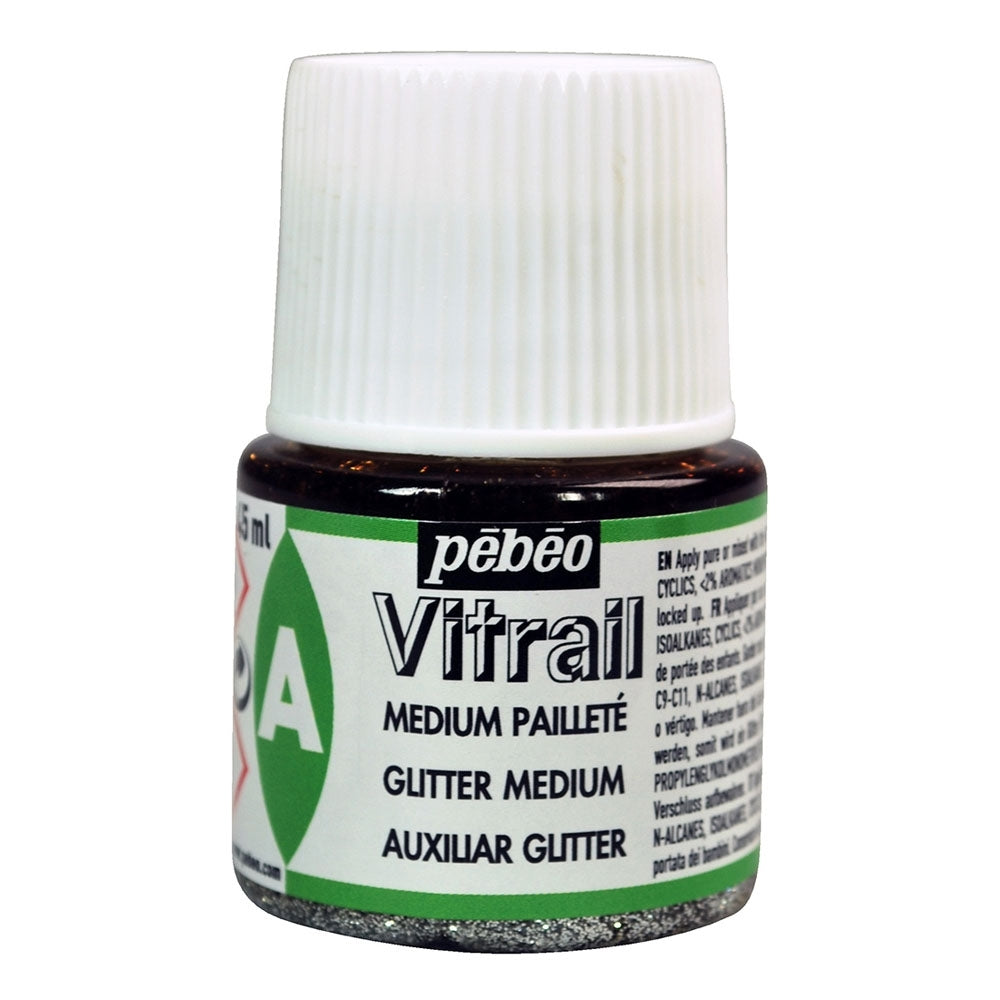 Pebeo - Vitrail - Vernice di vetro e piastrelle - Glitter medi - Vitrail - 45 ml