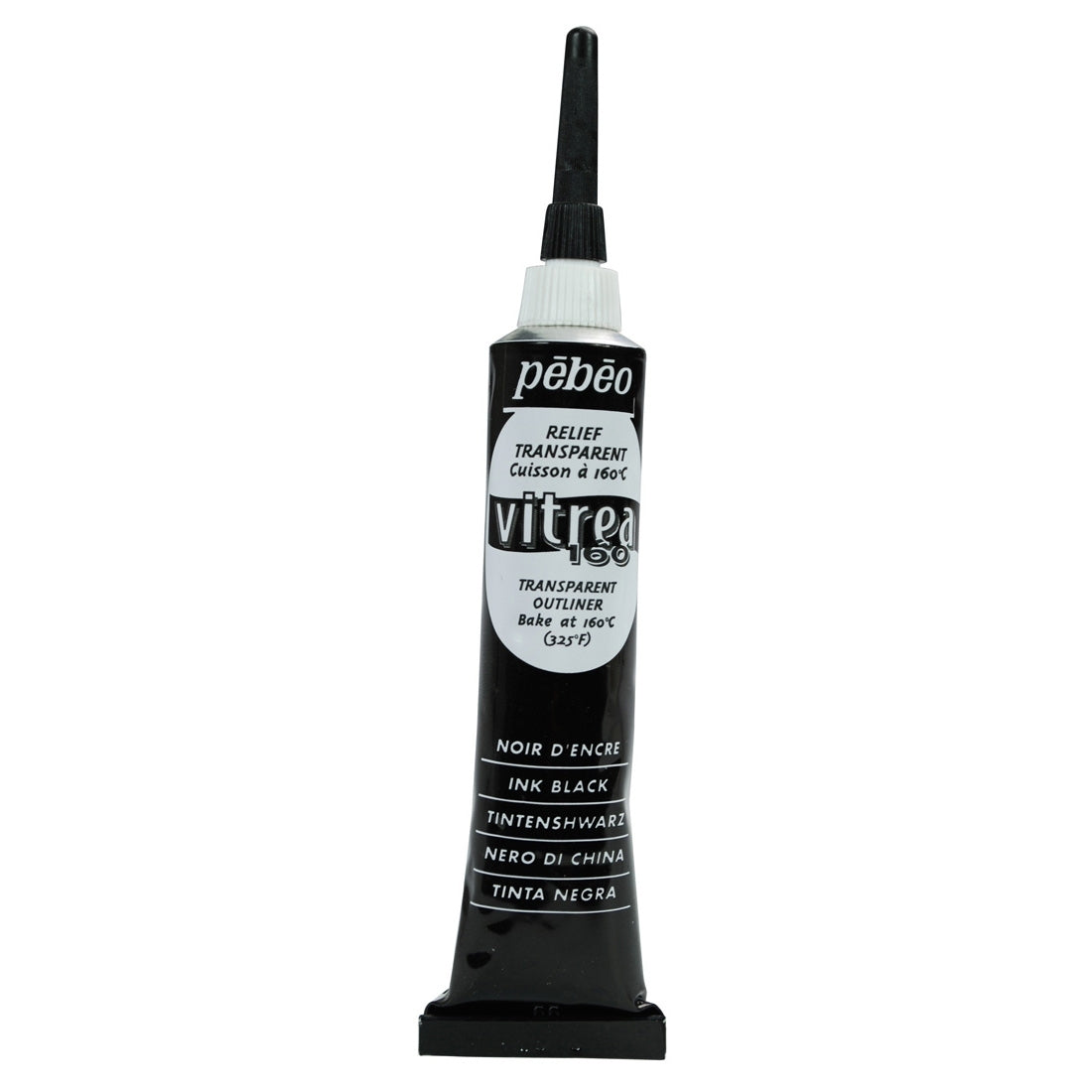 Pebeo - vitrea 160 - Verre et carreau de peinture - Gloss Outliner - Ink Black 20ml