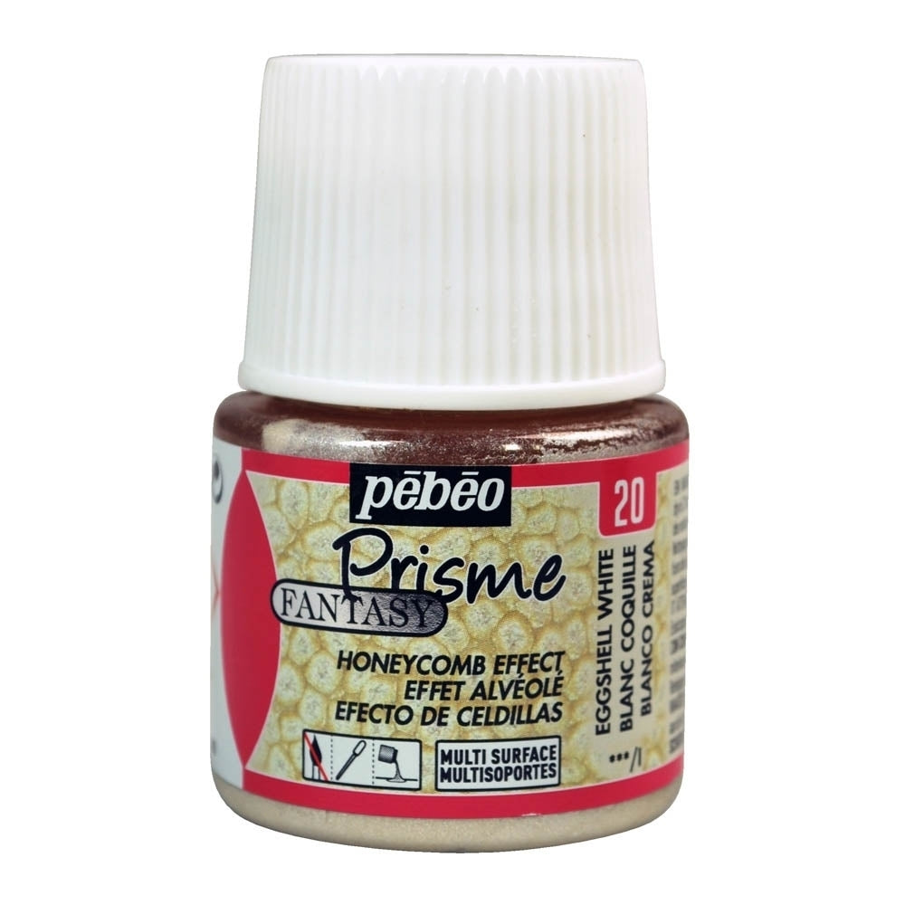 Pebeo - Fantasy Prisme - Effet en nid d'abeille - Egghell White - 45 ml