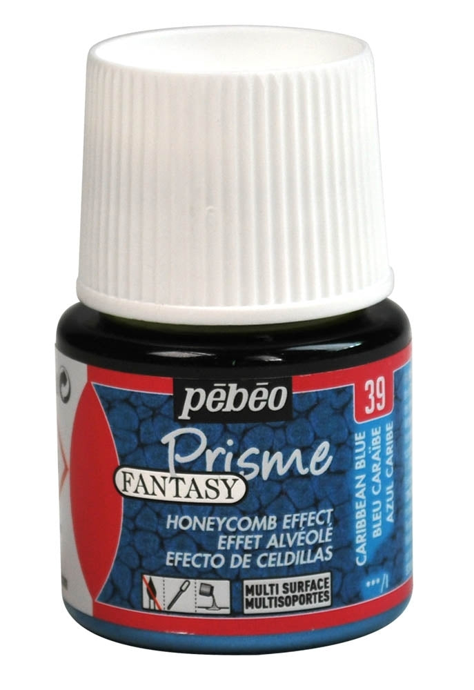Pebeo - Fantasy Prisme - Honeycomb Effect - Caribbean Blue - 45ml