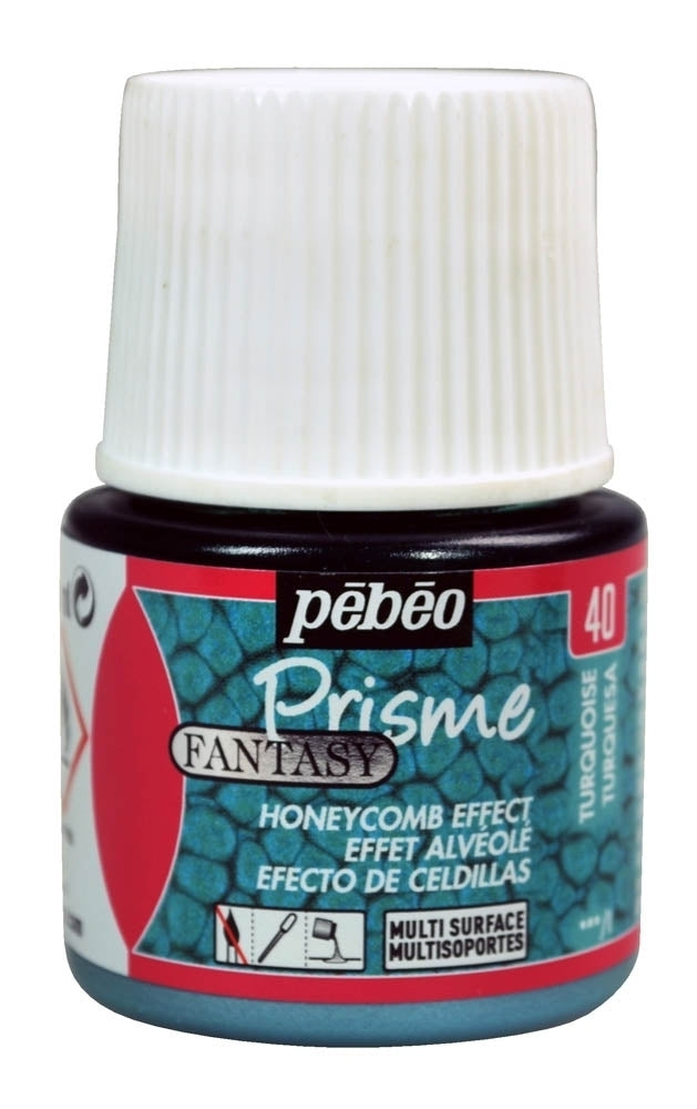 Pebeo - Fantasy Prisme - Effet en nid d'abeille - Turquoise - 45 ml
