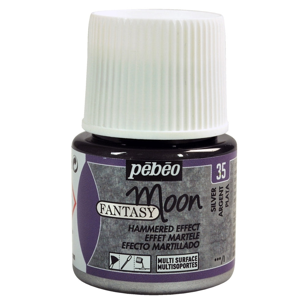 Pebeo - Fantasy Moon - Hammered Pearl Effect - Silver - 45ml
