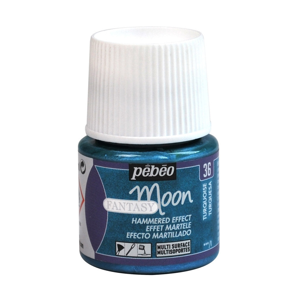 Pebeo - Fantasy Moon - Effet perlé martelé - Turquoise - 45 ml