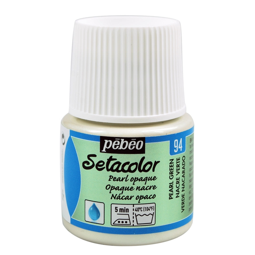 Pebeo - Setacolor Stoff & Textilfarbe - undurchsichtiger Perle - Grün - 45 ml