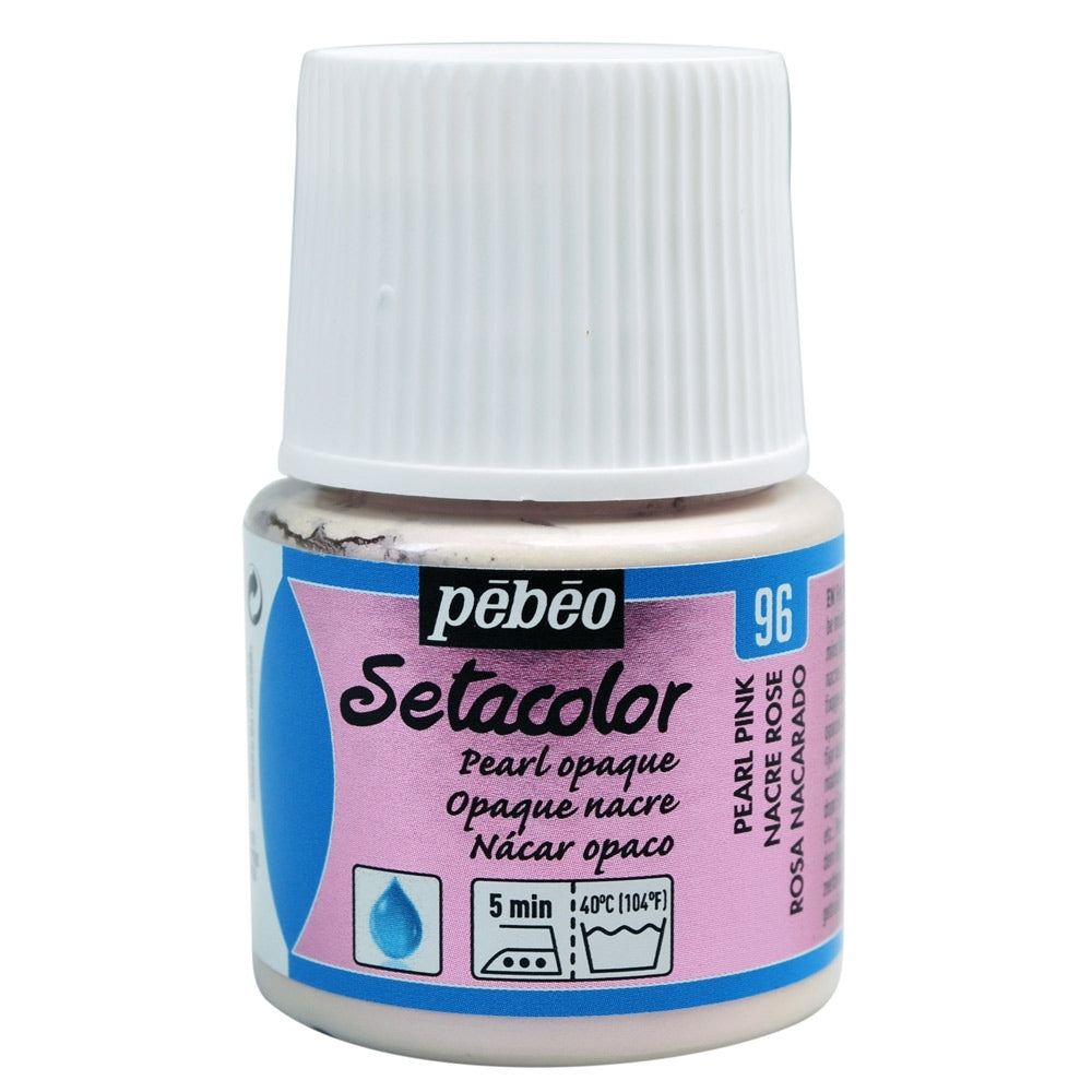 Pebeo - Setacolor Fabric & Textile Paint - Opaque Pearl - Pink - 45 ml