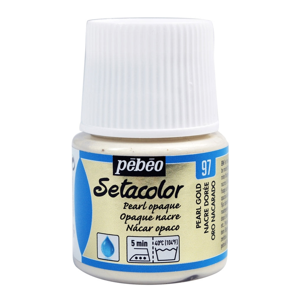 Pebeo - Setacolor Stoff & Textilfarbe - undurchsichtiger Perle - Gold - 45 ml