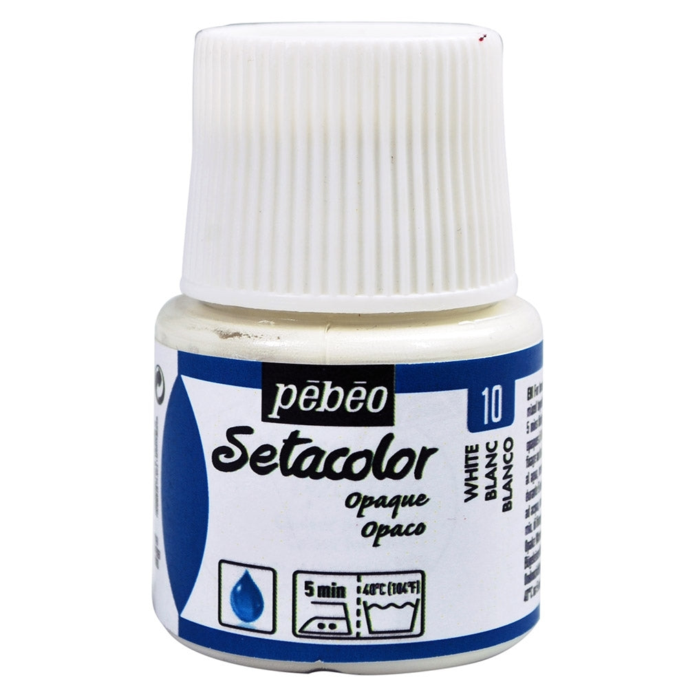 Pebeo - Setacolor Fabric & Textile Paint - Opaque Matt - White - 45 ml