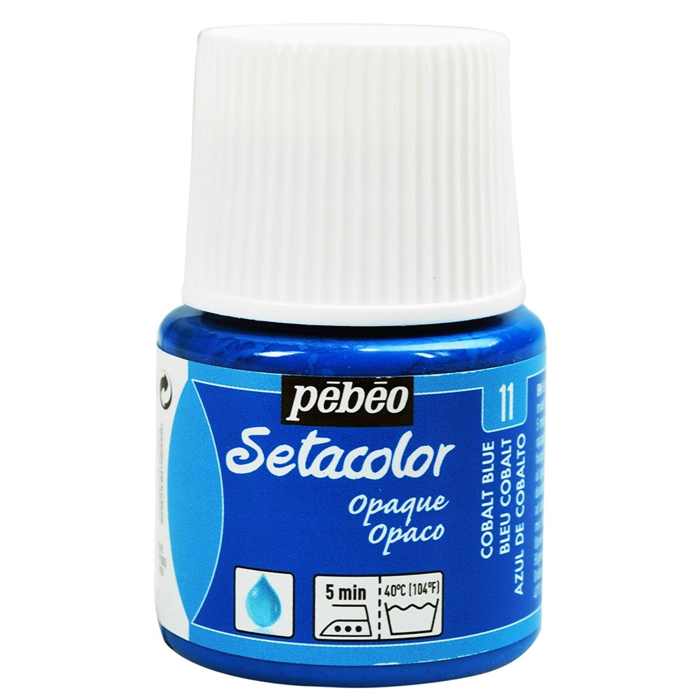 Pebeo - Setacolor Stoff & Textilfarbe - undurchsichtiger Matt - Kobaltblau - 45 ml