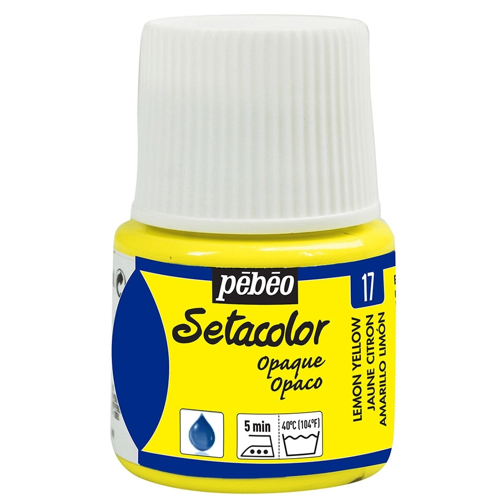 Pebeo - Setacolor Fabric & Textile Paint - Opaque Matt - Lemon Yellow - 45ml