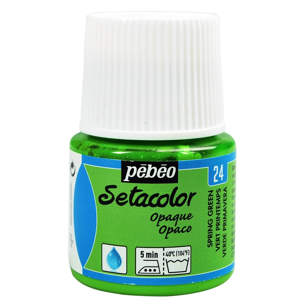 Pebeo - Setacolor Stoff & Textilfarbe - undurchsichtiges Matt - Federgrün - 45 ml