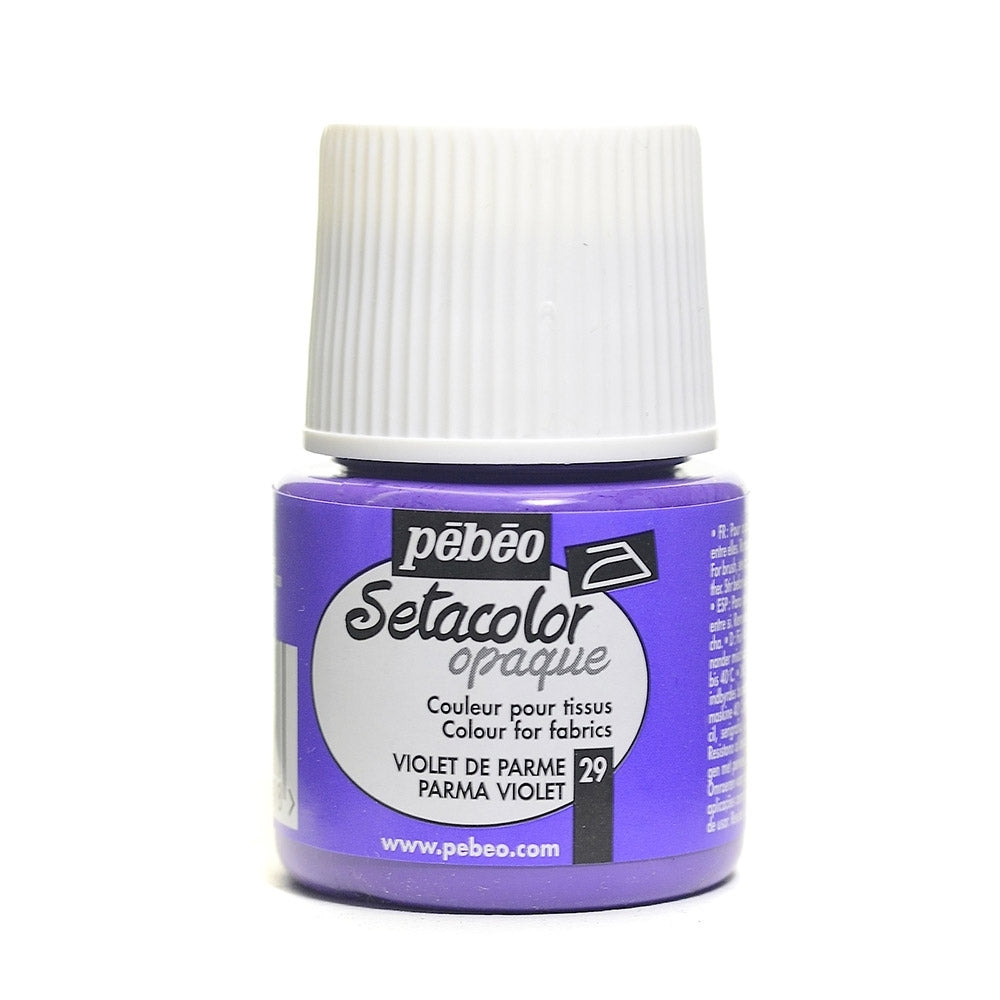 Pebeo - Setacolor Stoff & Textilfarbe - undurchsichtiger Matt - Parma Violet - 45 ml