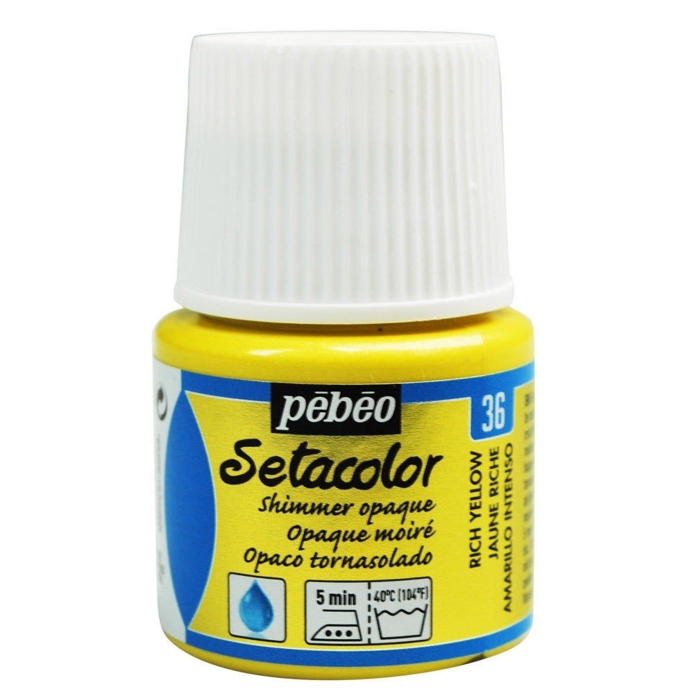 Pebeo - Setacolor Stoff & Textilfarbe - undurchsichtiges Schimmer - reich gelb - 45 ml