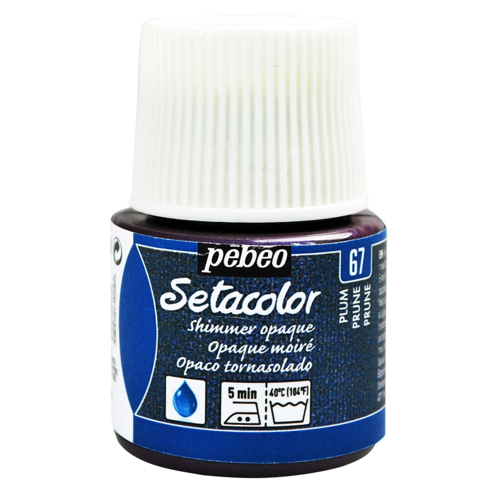 Pebeo - Setacolor Stoff & Textilfarbe - undurchsichtiger Schimmer - Plum - 45 ml