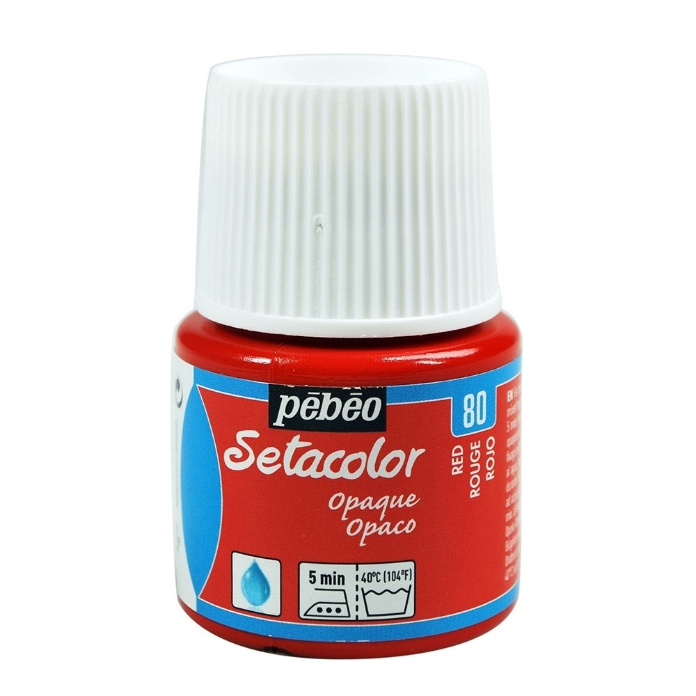 Pebeo - Setacolor Stoff & Textilfarbe - undurchsichtiger Matt - Rot - 45 ml