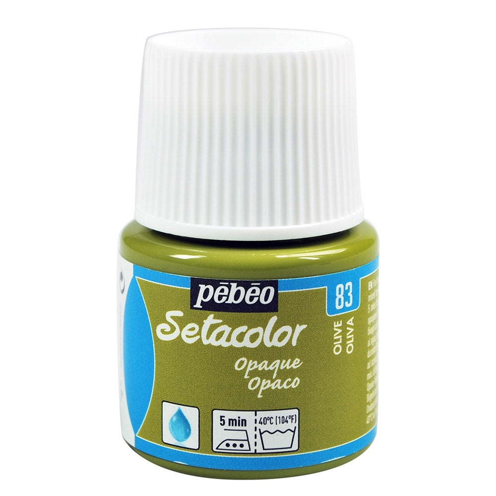 Pebeo - Setacolor Stoff & Textilfarbe - undurchsichtiger Matt - Olive - 45 ml
