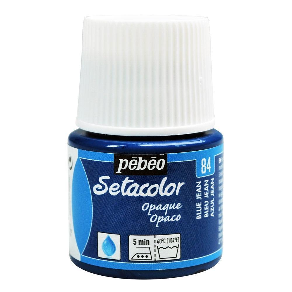 Pebeo - Setacolor Fabric & Textile Paint - ONAQUE Matt - Blue Jeans - 45ml