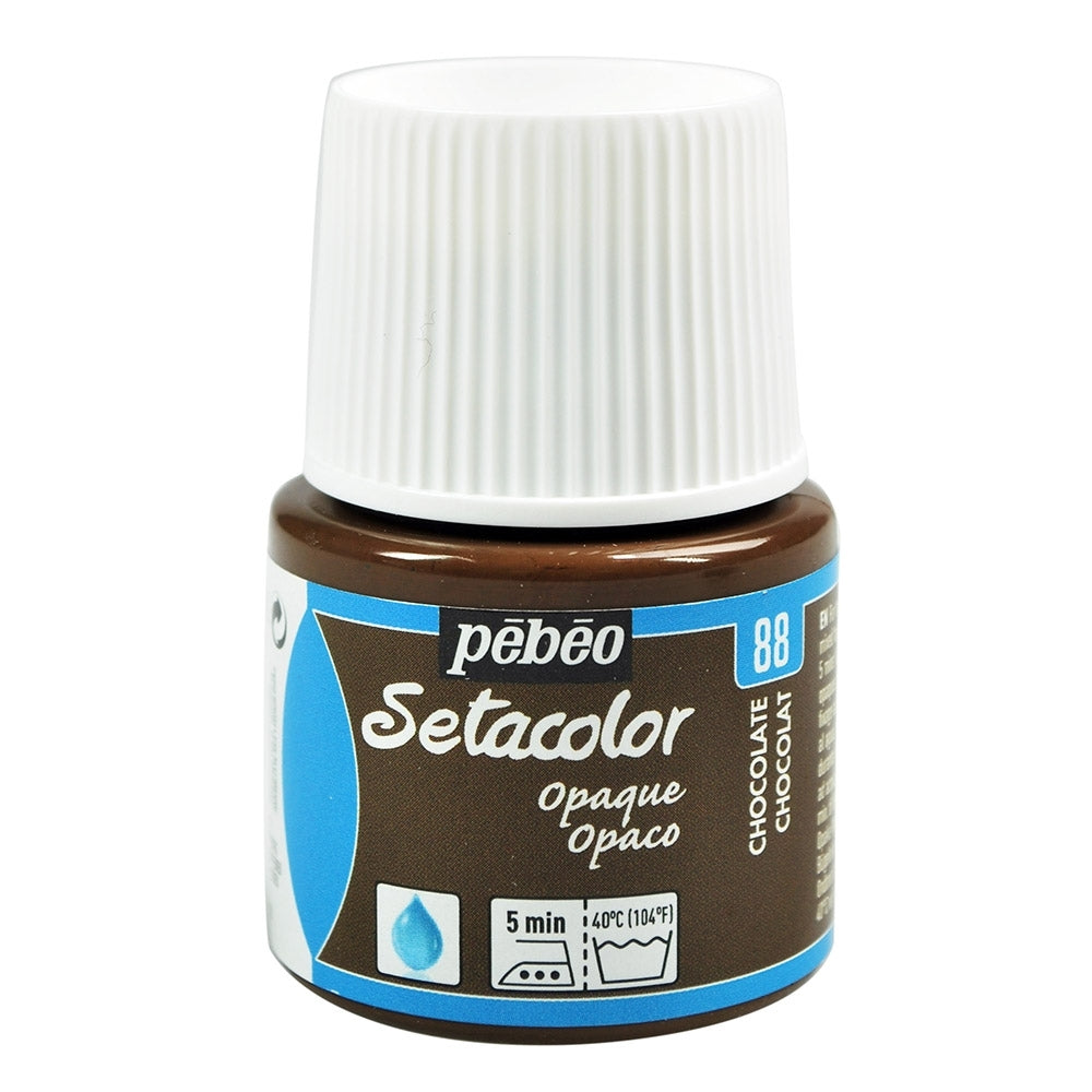 Pebeo - Setacolor Stoff & Textilfarbe - undurchsichtiger Matt - Schokolade - 45 ml