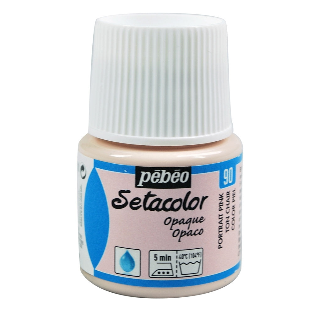Pebeo - Setacolor Stoff & Textilfarbe - undurchsichtiger Matt - Porträt Pink - 45 ml