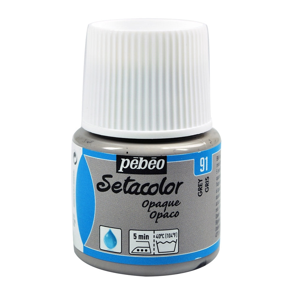 Pebeo - Setacolor Stoff & Textilfarbe - undurchsichtiger Matt - Grau - 45 ml