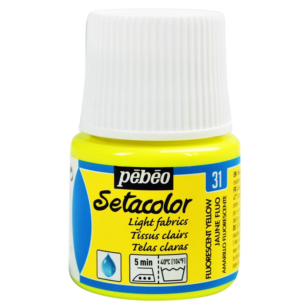 Pebeo - Setacolor Light Fabric Paint - Fluorescent Yellow - 45ml