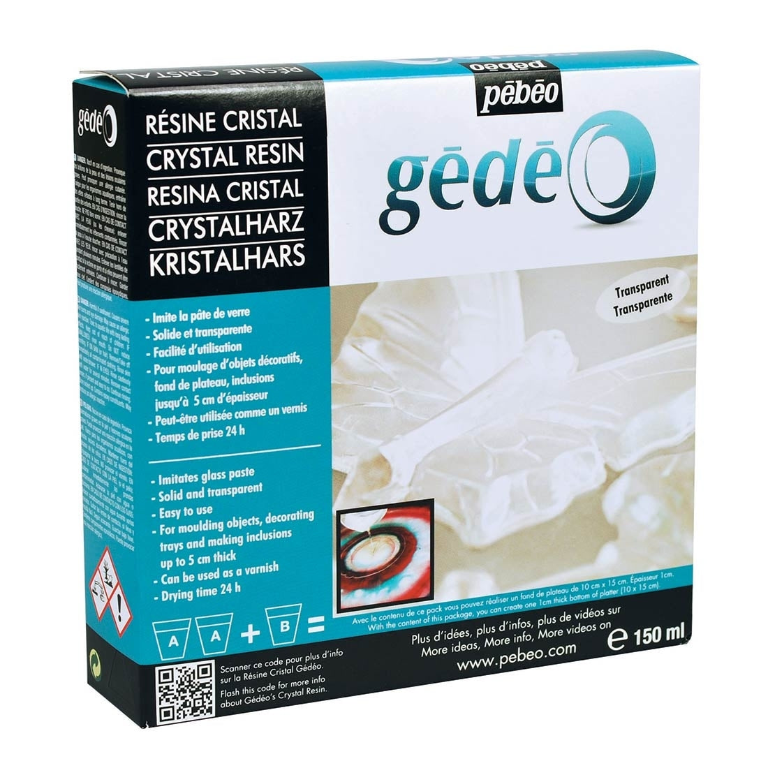 Pebeo - Gedeo - Moulage et moulage - Kit Crystal Resin - 150 ml