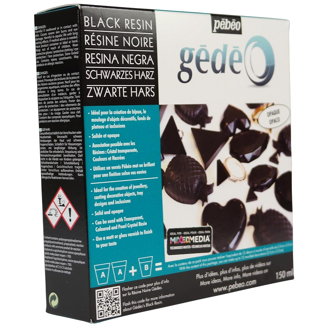 Pebeo - Gedeo - Molding en giet - Kleurpakket Zwarte hars - 150 ml