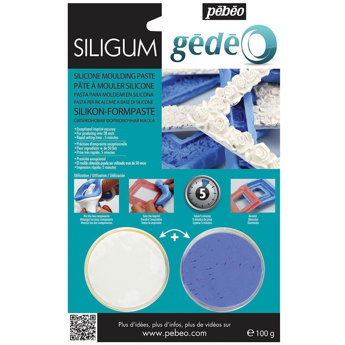Pebeo - Gedeo - Moulding and Casting - Silicone Paste - Siligum - 100G