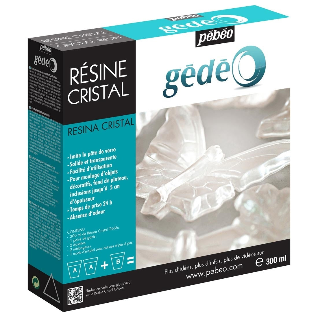 Pebeo - Gedeo - Moulage et moulage - Kit Crystal Resin - 300 ml