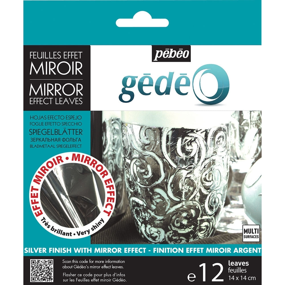 Pebeo - Gedeo Pack van 12 spiegeleffect Metalen bladeren - bladzilver