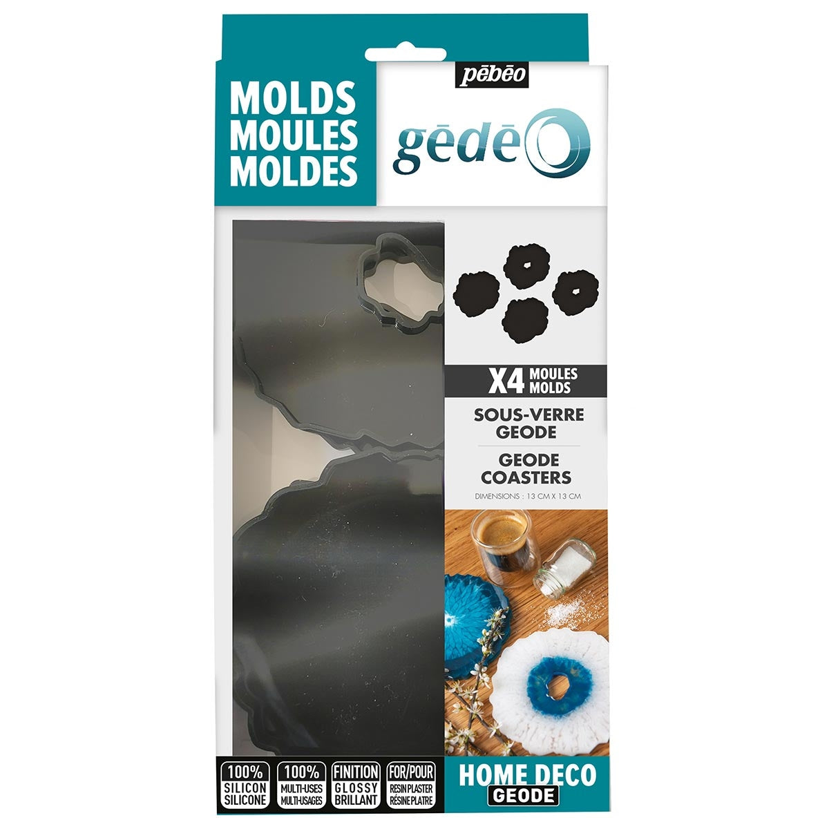 Pebeo - Gedeo - Silicone Mould Geode coaster x4