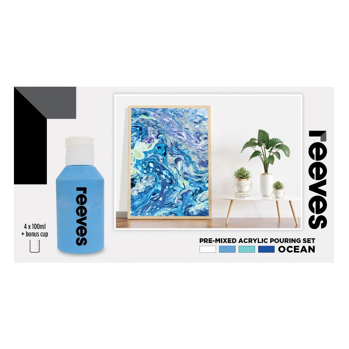 Reeves - Pre-Mixed Pouring Acrylic Paint Set - Ocean