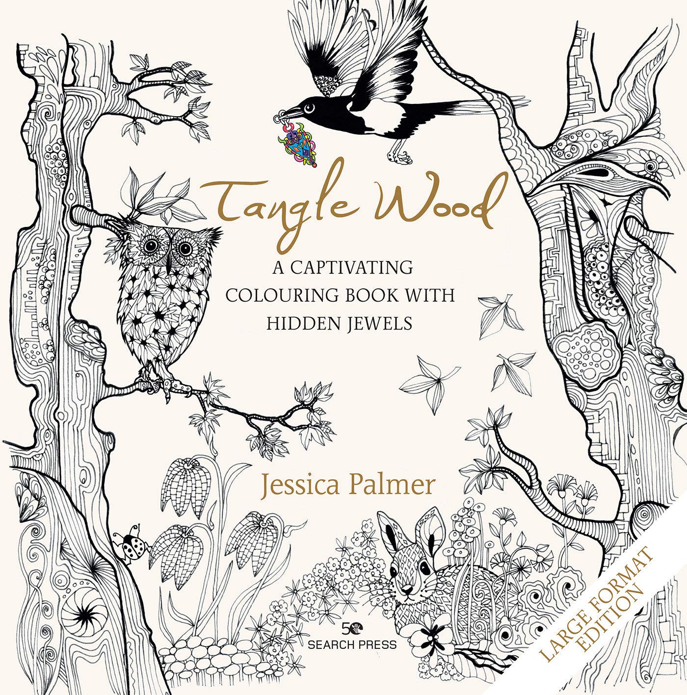 Search Press Books - Tangle Wood Colouring Book - Large Format